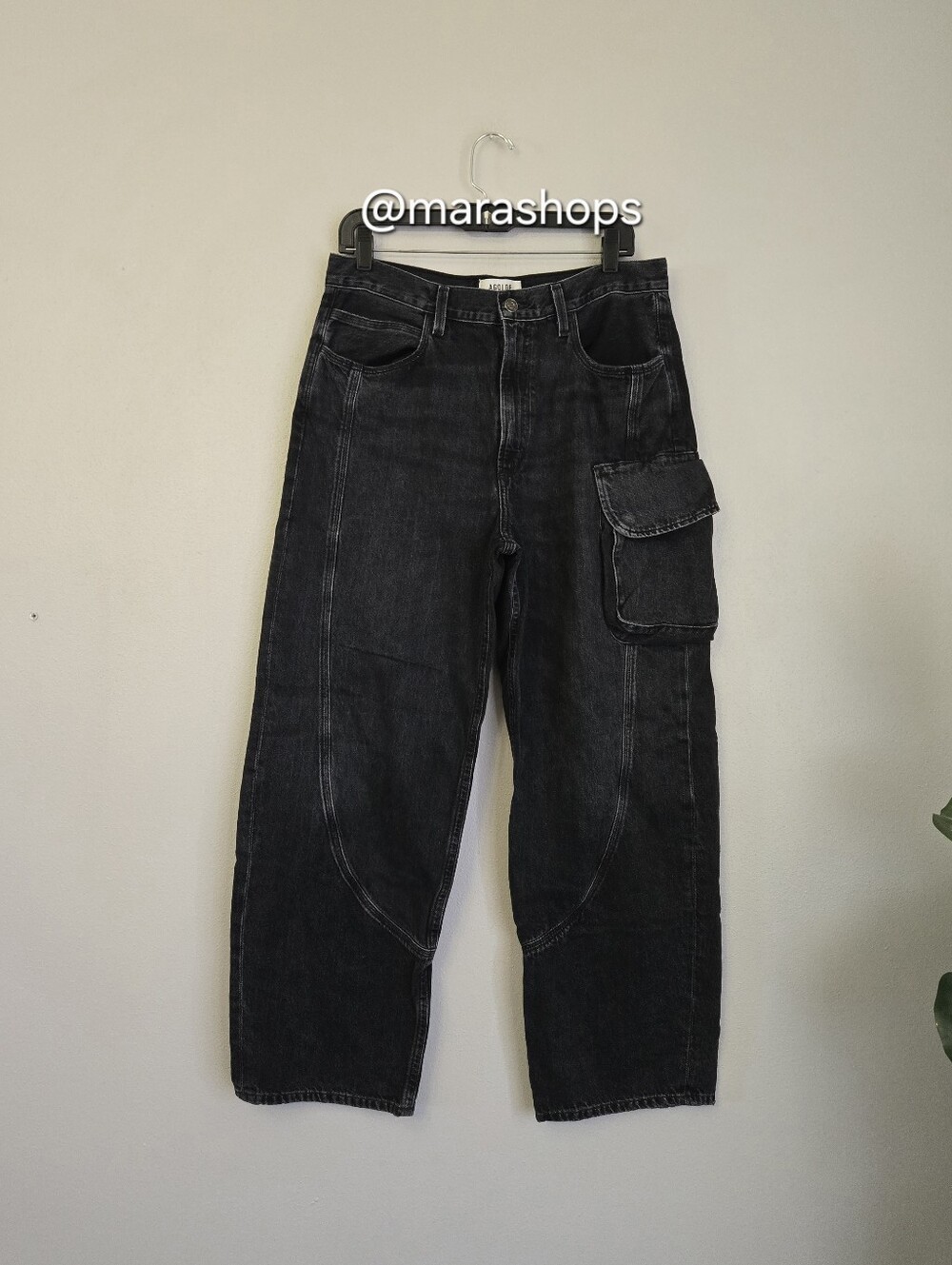 AGOLDE Cass Baggy Cargo Jean Black - Picture 4 of 8